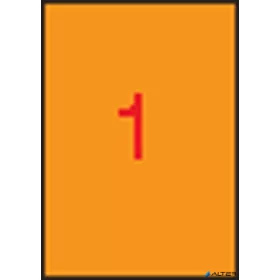   Etikett, 210x297 mm, színes, APLI, neon narancs, 100 etikett/csomag