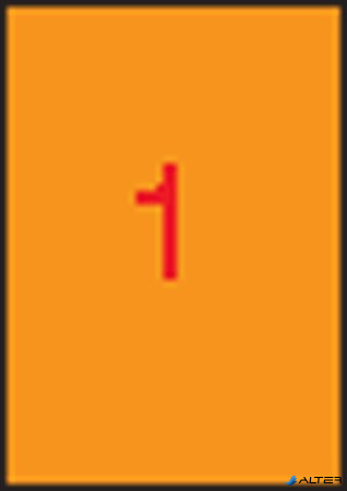 Etikett, 210x297 mm, színes, APLI, neon narancs, 100 etikett/csomag