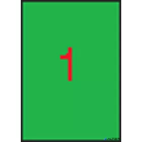   Etikett, 210x297 mm, színes, APLI, neon zöld, 100 etikett/csomag