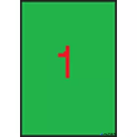   Etikett, 210x297 mm, színes, APLI, neon zöld, 100 etikett/csomag