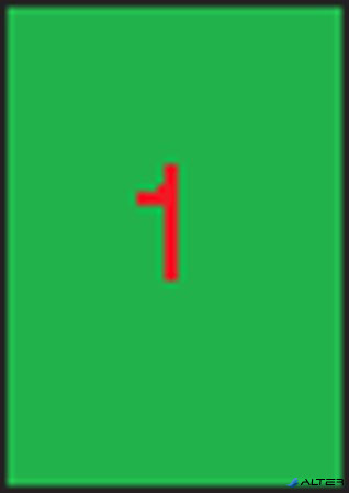 Etikett, 210x297 mm, színes, APLI, neon zöld, 100 etikett/csomag