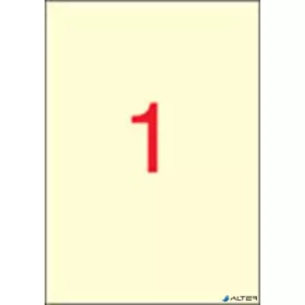   Etikett, 210x297 mm, színes, APLI, krémszínű, 20 etikett/csomag