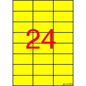   Etikett, 70x37 mm, színes, APLI, sárga, 2400 etikett/csomag