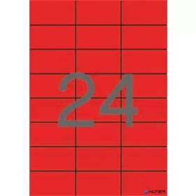 Etikett, 70x37 mm, színes, APLI, piros, 2400 etikett/csomag