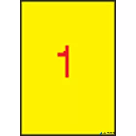  Etikett, 210x297 mm, színes, APLI, sárga, 100 etikett/csomag