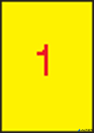 Etikett, 210x297 mm, színes, APLI, sárga, 100 etikett/csomag