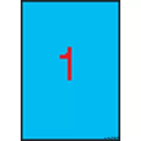 Etikett, 210x297 mm, színes, APLI, kék, 100 etikett/csomag
