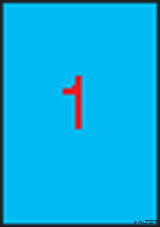Etikett, 210x297 mm, színes, APLI, kék, 100 etikett/csomag
