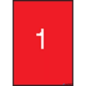   Etikett, 210x297 mm, színes, APLI, piros, 100 etikett/csomag