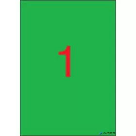   Etikett, 210x297 mm, színes, APLI, zöld, 100 etikett/csomag