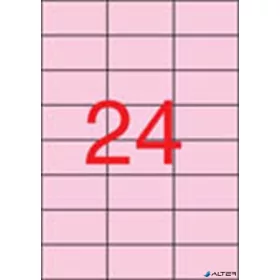   Etikett, 70x37 mm, színes, APLI, pasztell rózsaszín, 480 etikett/csomag