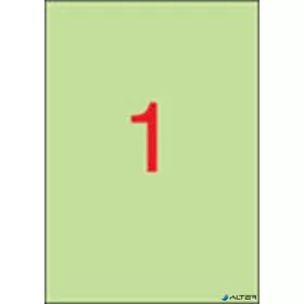   Etikett, 210x297 mm, színes, APLI, pasztell zöld, 20 etikett/csomag