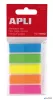 Jelölőcímke, műanyag, 5x25 lap, 12x45 mm, APLI, 5 szín