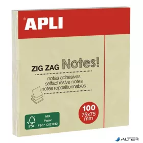  Öntapadó jegyzettömb, "Z", 75x75 mm, 100 lap, APLI "Classic", sárga