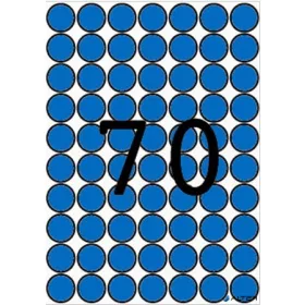   Etikett, 19 mm kör, színes, A5 hordozón, APLI, kék, 560 etikett/csomag