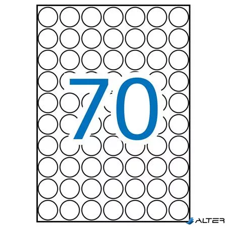 Etikett, 19 mm kör, színes, A5 hordozón, APLI, zöld, 560 etikett/csomag