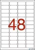 Etikett, 45,7x21,2 mm, poliészter, időjárásálló, kerekített sarkú, fehér, APLI, 960 etikett/csomag