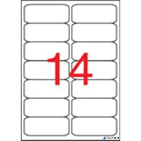   Etikett, 99,1x38,1 mm, poliészter, időjárásálló, kerekített sarkú, fehér, APLI, 280 etikett/csomag