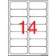 Etikett, 99,1x38,1 mm, poliészter, időjárásálló, kerekített sarkú, fehér, APLI, 280 etikett/csomag
