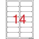 Etikett, 99,1x38,1 mm, poliészter, időjárásálló, kerekített sarkú, fehér, APLI, 280 etikett/csomag