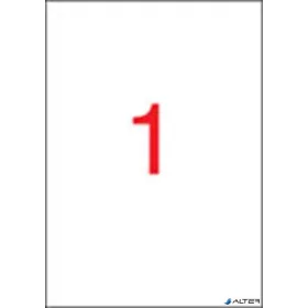   Etikett, 210x297 mm, poliészter, időjárásálló, matt, APLI, áttetsző, 20 etikett/csomag