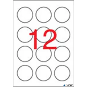 Etikett, 60 mm kör, fehér, APLI, 1200 etikett/csomag