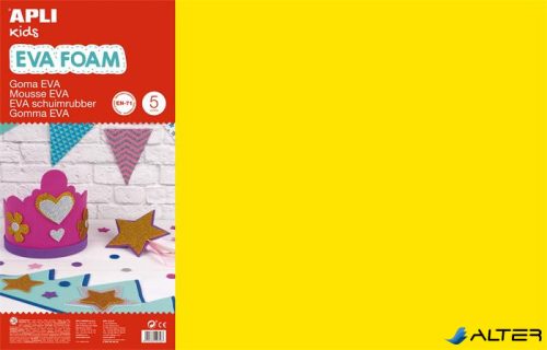Moosgumi, 400x600 mm, APLI Kids "Eva Sheets", sárga