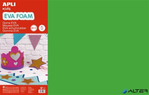 Moosgumi, 400x600 mm, APLI Kids "Eva Sheets", zöld