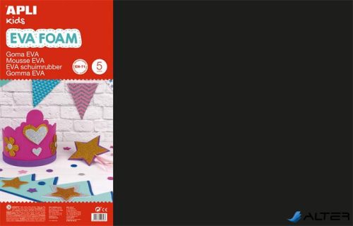 Moosgumi, 400x600 mm, APLI Kids 'Eva Sheets', fekete