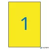 Etikett, 210x297 mm, poliészter, időjárásálló, APLI, sárga, 20 etikett/csomag