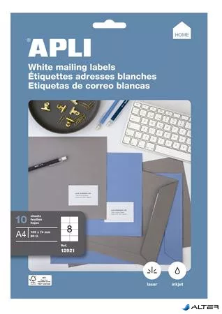 Etikett, univerzális, 105x74 mm, APLI, 80 etikett/csomag