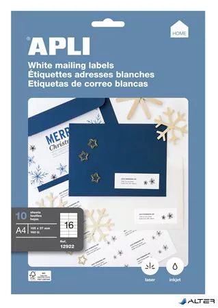 Etikett, univerzális, 105x37 mm, APLI, 160 etikett/csomag