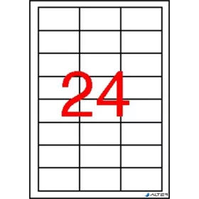   Etikett, 64,6x33,8 mm, poliészter, időjárásálló, fehér, APLI, 2400 etikett/csomag