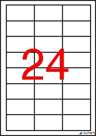 Etikett, 64,6x33,8 mm, poliészter, időjárásálló, fehér, APLI, 2400 etikett/csomag