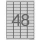 Etikett, 45,7x21,2 mm, poliészter, időjárásálló, kerekített sarkú, APLI, ezüst, 4800 etikett/csomag