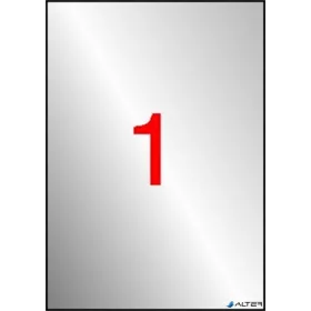   Etikett, 210x297 mm, poliészter, időjárásálló, APLI, ezüst, 100 etikett/csomag