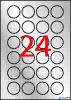 Etikett, 40 mm kör, poliészter, időjárásálló, APLI, ezüst, 480 etikett/csomag