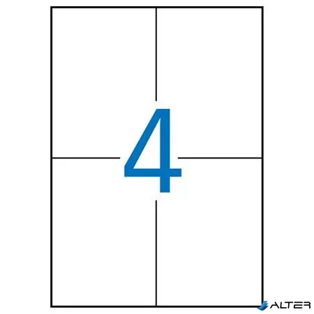 Etikett, 105x148 mm, színes, APLI, sárga, 80 etikett/csomag