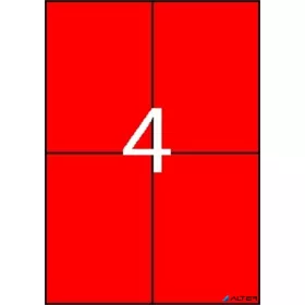 Etikett, 105x148 mm, színes, APLI, piros, 80 etikett/csomag