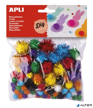 Pom-pom, csillogó, APLI "Creative", vegyes színek