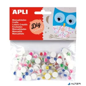   Öntapadó mozgó szem, kör, APLI "Creative", vegyes színek