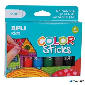   Tempera kréta készlet, APLI Kids 'Color Sticks', 6 különböző szín