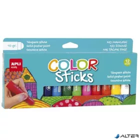   Tempera kréta készlet, APLI Kids 'Color Sticks', 12 különböző szín