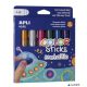 Tempera kréta készlet, APLI Kids "Color Sticks Metallic", 6 különböző metál szín