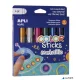 Tempera kréta készlet, APLI Kids "Color Sticks Metallic", 6 különböző metál szín
