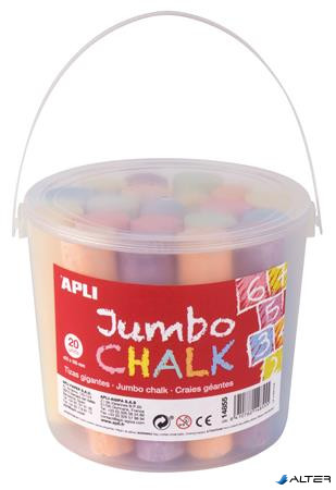 Aszfaltkréta, kerek, jumbo, 20 darabos, APLI, vegyes színek