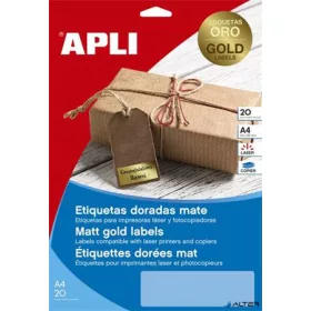  Etikett, lézernyomtatókhoz és fénymásológépekhez, 45,7x21,2 mm, APLI,  matt, arany színű, 960 etikett/csomag