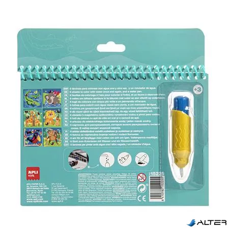 Színezőfüzet, vízbázisú, APLI Kids "Aqua Fun", dzsungel