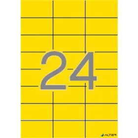 Etikett, 70x37 mm, színes, APLI, sárga, 480 etikett/csomag
