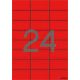 Etikett, 70x37 mm, színes, APLI, piros, 480 etikett/csomag